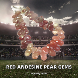 High Grade Andesine Labradorite 9-11.5mm Natural <b>Red</b> Faceted Cut Pear <b>Beads</b> 90 Carat 8" Strand Gemstone Necklace for Jewelry - Product Image 2