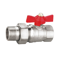 Robinet à bille en laiton de type union 1/2" 3/4" 1" avec poignée en T miniature, filetage mâle-femelle, pour le contrôle de l'eau en plomberie