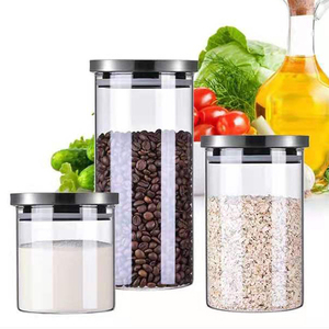 Aeota-Jarra de vidrio hermética para comida y <span class=keywords><strong>pasta</strong></span>, recipiente de vidrio resistente al calor personalizado, cilindro de boca ancha, borosilicato, cocina, café - Product Image 4