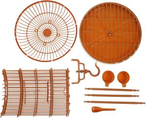 Besleme kase ve ayakta direkleri ile küçük kuş kafesi kuş kafesi plastik yuvarlak kuş kafesi asılı - Product Image 4