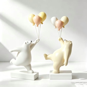 Décoration en résine Ours Polaire <span class=keywords><strong>Blanc</strong></span> Crème Sculpture Animale Créative Ornement pour Salon <span class=keywords><strong>et</strong></span> Table Basse - Product Image 1