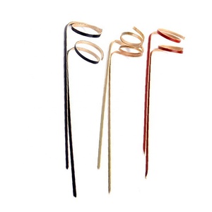 Nguồn Cung Cấp Bên Món Khai Vị Que Vòng Cuối Ngón Tay Chọn Nhẫn Màu Đỏ 6 Inch Tre Xiên - Product Image 5