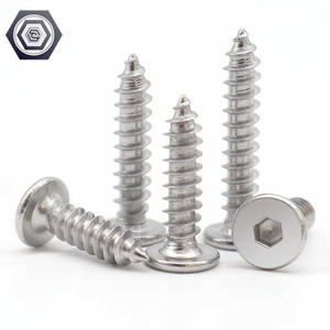 Vente en gros de <span class=keywords><strong>vis</strong></span> autotaraudeuses à tête plate à six pans creux en acier inoxydable 18-8 de qualité A2-70 Système métrique à queue pointue OEM disponible - Product Image 3