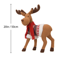 Renne brun de 20 pouces en tricot nordique, figurine de cerf de Noël debout pour cheminée, vitrine de magasin, favori des fêtes