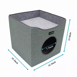 TD JESPET pieghevole gatto condominio 2 cuscini reversibili Linenette tessuto in feltro ingegnerizzato legno resistente ai graffi letto di sonno nascosto