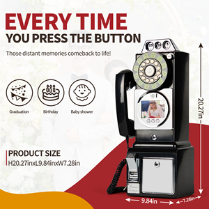 Livre d'or vidéo et audio noir, Enregistreur vocal, Livre d'or, Événement de mariage, Livre d'or vidéo rétro, Cabine téléphonique, Téléphone, Photographie - Product Image 3