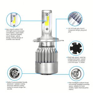 H1ให้แสงสว่าง LED สำหรับรถยนต์ไฟหน้า LED สำหรับรถยนต์9006ชิป CANbus C6 9005 H3 H4 - Product Image 2