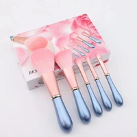 Mini brosses de maquillage cloutées, couleur rose et or, vente en gros, cadeau, livraison gratuite, 5 pièces