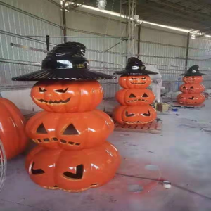 Al Aire Libre Halloween Decoración Diseño Fibra de vidrio Calabaza <span class=keywords><strong>Cenicienta</strong></span> Cuento de hadas Calabaza Fibra de vidrio Carruaje - Product Image 4