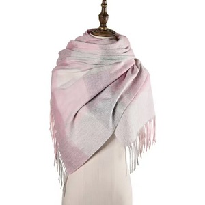 Écharpe en laine à carreaux personnalisable avec logo, grande taille, épaisse, motif tartan classique, couverture de voyage d'hiver, châle, vente en gros d'usine - Product Image 2