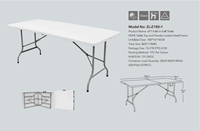 Langlebiger starker billiger 4FT/5FT/6FT/8FT tragbarer rechteckiger Kunststoff-Klapptisch für den Außenbereich