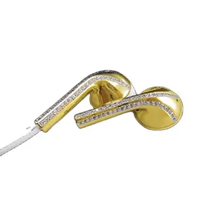 OEM gold plated with zircon diamond in-ear earphone luxury golden headphone for iPhone