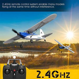 VolantexRC azul 2,4G eléctrico 4CH con alerón 500mm envergadura principiante Control remoto RC Sport Cub Avión de juguete para aficionados - Product Image 4