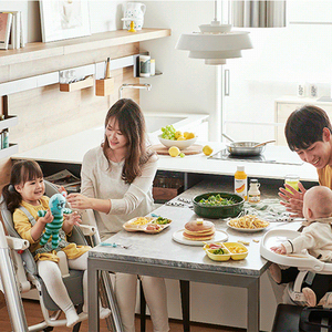 Silla alta para bebé Silla alta portátil con altura ajustable y reclinable con bandeja extraíble - Product Image 4