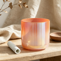 Bol chantant en cristal cosmique vert menthe Alchemy pour la guérison des chakras, la méditation et la thérapie sonore, cristal pur à 99,99 %, 440 Hz/432 Hz, avec mallette