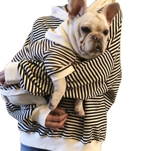 뜨거운 판매 클래식 스트라이프 매칭 개와 주인 옷 부드럽고 편안한 개 셔츠 면 봄 여름 개 까마귀 - Product Image 1