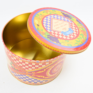 Boîte en métal ronde pour cadeaux avec impression rétro européenne, boîte en étain de qualité alimentaire pour biscuits, bonbons, emballage cadeau, couleur, motif et logo personnalisés - Product Image 5