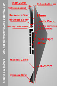 Ringhiera per Scale <span class=keywords><strong>in</strong></span> Alluminio Nero con Balaustra <span class=keywords><strong>in</strong></span> Vetro Stile Cinese, Funzione di Sicurezza, Installazione a Parete o su Terrazza, Fai-da-Te per Hotel - Product Image 2