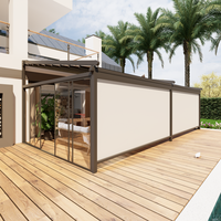 Pergola rétractable en aluminium électrique avec toit en PVC motorisé, télécommande, personnalisable, pour jardin extérieur