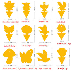 Toptan Non-toxic12 24 48 paket sarı yapışkan tuzak meyve sinek Gnat tuzakları öldürücü çiçek kuşlar şekli kapalı ve açık - Product Image 3