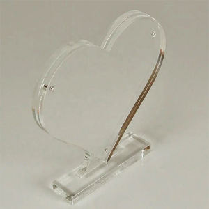 Магнитная прозрачная акриловая рамка в форме сердца с подставкой, персонализированная акриловая фоторамка, фотоблок в форме сердца с основанием - Product Image 5