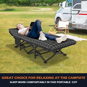 <span class=keywords><strong>Lit</strong></span> pliant portable confortable en acier métallique en forme de X pour l'intérieur et l'extérieur, <span class=keywords><strong>lit</strong></span> de camping pour adultes avec coussin - Product Image 3