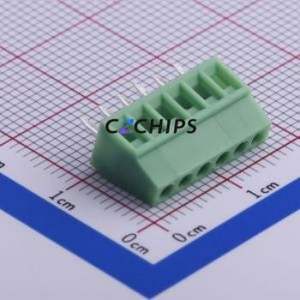 KF128-2.54-6P Screw Terminal Block Through hole Component (THT),P=2.54mm Connector 1x6P 2.54mm Green Through Hole - Product Image 1