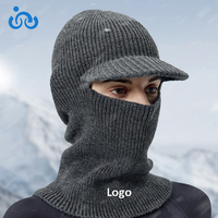 Invierno ciclismo tejido gorra con visera pasamontañas motocicleta personalizado agradable a la piel deportes al aire libre máscara de esquí