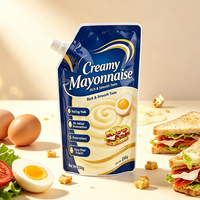Pochette à bec verseur personnalisée en matériau alimentaire brillant avec bouchon refermable pour crème, mayonnaise, sauce, salade – Sacs Mylar