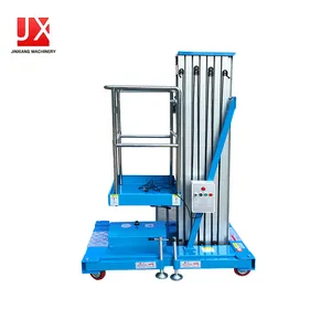 Diskon besar 6-14m vertikal tiang ganda Lift aluminium Aloi Hoist Lift 150-300kg dalam ruangan kerja Platform udara