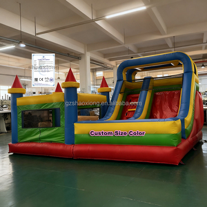 Château <span class=keywords><strong>gonflable</strong></span> commercial d'extérieur pour enfants et tout-petits, centre d'entraînement humide et sec, avec toboggan intégré - Product Image 1