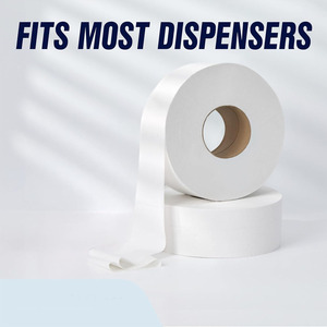 Papier toilette en rouleau géant blanc biodégradable <span class=keywords><strong>de</strong></span> qualité supérieure, 2 plis, adapté aux distributeurs universels - Product Image 2