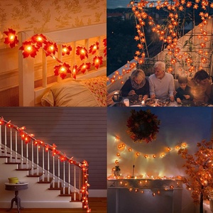 Maple Leaf Cổ Tích Chuỗi đèn LED Đảng Halloween Vòng Hoa Lá thu hoạch miễn phí sản phẩm bán chạy 2025 lễ Tạ ơn trang trí - Product Image 6