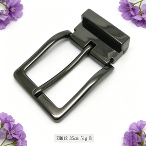 Hebilla angular de aleación de zinc cepillado de 35 mm con soporte trasero, hebilla de contorno nítido para cinturón de cuero de vestir para hombre - Product Image 6
