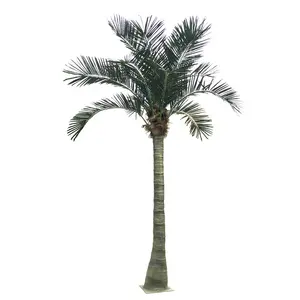 Vente en gros de grand palmier dattier directement de l'usine Décoration d'extérieur Simulation Vent Neige Résistant aux UV Palmier en métal de 10 pieds de haut Cocotier