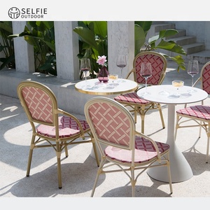 Silla de Bistró Moderna de Malla Textilene y Aluminio, Apilable, para Jardín, Villa, Ocio, Uso en Exteriores, Dormitorio, Escuela, Parque - Product Image 2