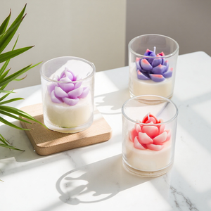 Ensemble de bougies artisanales au design original, en cire de soja, luxe, plantes succulentes, cadeaux, bougies parfumées - Product Image 4