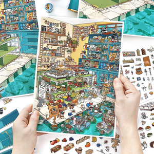 4 Pegatinas por Paquete, Oferta del Día: Pegatinas de Paisajes en Miniatura 3D de la <span class=keywords><strong>Serie</strong></span> Thirty-<span class=keywords><strong>Six</strong></span>, Juguetes para Aliviar el Estrés, Rompecabezas para Cuadernos - Product Image 2