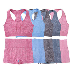 Commercio all'ingrosso personalizzato un pezzo Plus Size vestiti da Yoga reggiseno sportivo da donna Crop Top manica lunga vita alta Push Up pantaloncini Leggings - Product Image 5