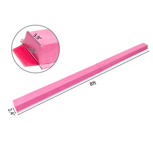 Viga de Equilibrio para Entrenamiento de Adolescentes, 8 Pies, Plegable, Terciopelo Rosa, PVC - Product Image 4