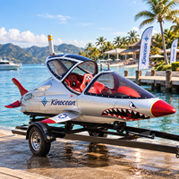 Jet-boat 2 places de style requin, 230 CV suralimenté, pour les aventures en mer et en lac