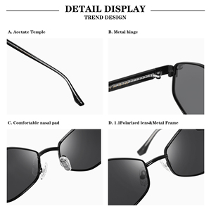 New <strong>Design</strong> <strong>Fashion</strong> Oval Metal Frame Sunshade <strong>Glasses</strong> Vintage Light Lens Acetate Arms Sun <strong>Glasses</strong> Polarized Women Sunglasses - Product Image 4