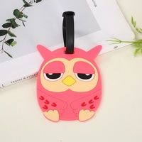Étiquette de bagage créative en PVC souple pour enfants, motif animal de dessin animé, étiquette nominative pour valise, pendentif d'identification, sangle anti-perte