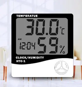 热销时尚电子室内大屏幕数字湿度计闹钟室内温度