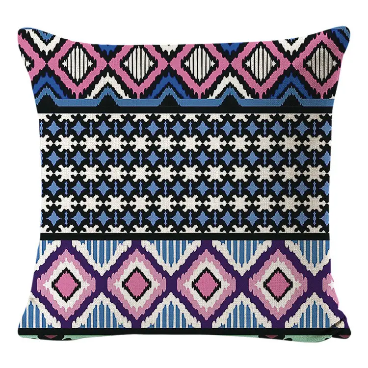 Newest Abstract Bohemian Geometrical Pillow Cover 18 × 18 Inches Decorative Modern Square Cushion Cover