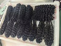 Extensions de cheveux humains bouclés birmans pas chers, 100 % naturels, pour tresses vietnamiennes, effet plume, pour tressage au crochet