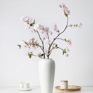 Branches de fleurs de cerisier artificielles Meng Jie, rose clair et blanc, fleurs en soie plastique, fleurs pour vase, décoration de printemps pour la maison - Product Image 1