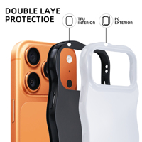 Funda con Borde Ondulado para iPhone 17 Pro Max, 2 en 1, PC TPU, Sublimación, Transferencia de Calor, Personalizable, Resistente a Impactos, Venta al Por Mayor