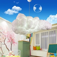 Lampe LED suspendue en soie et coton, design créatif moderne, luminaire décoratif d'intérieur, idéal pour un salon