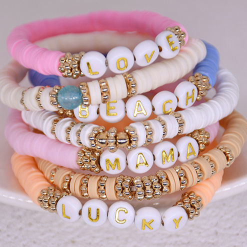 Bohemian Handmade Aesthetic Preppy Beach Style Gold Charm Initial